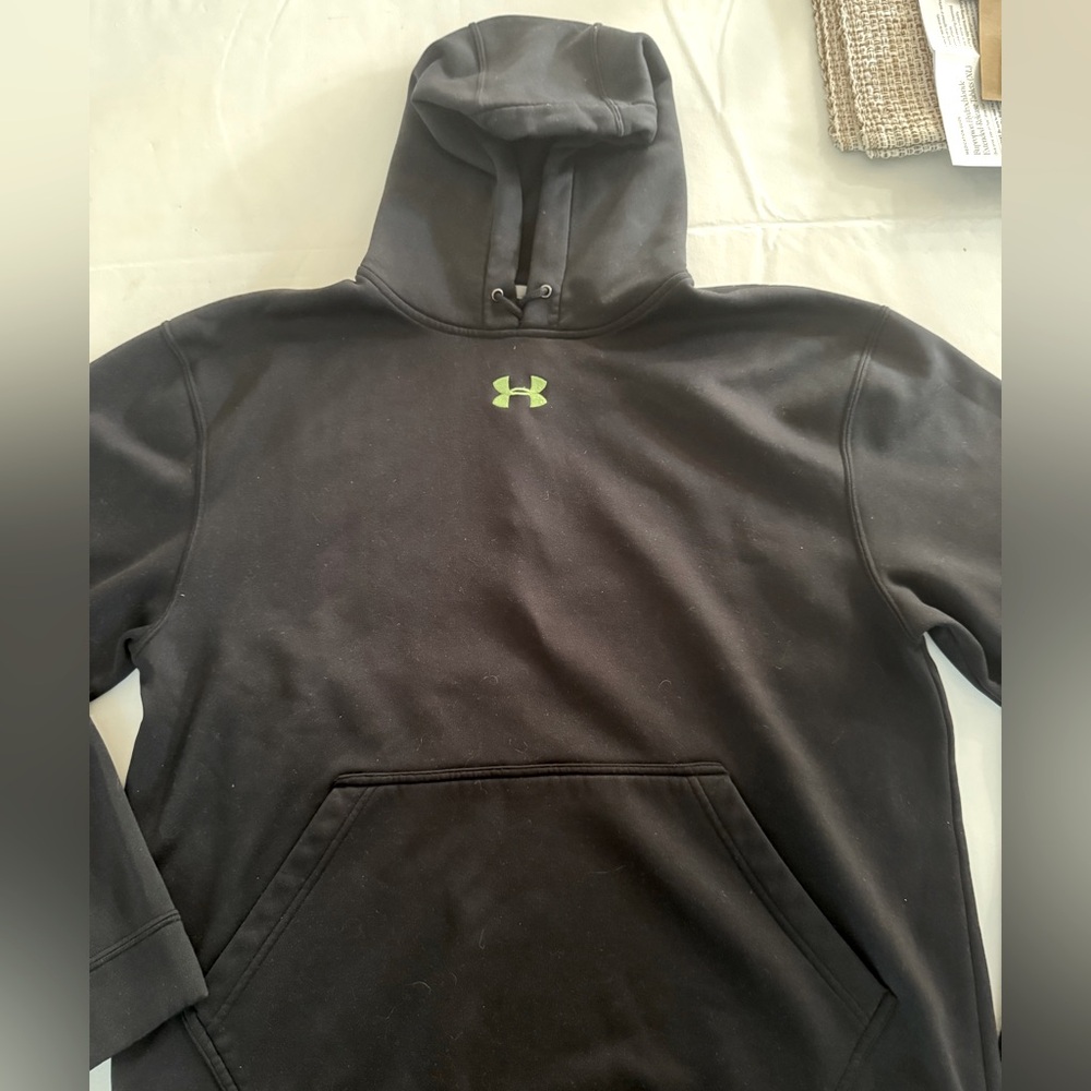 Under Armour Black Hoodie with Neon Logo